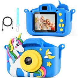 Digitální dětský fotoaparát s funkcí kamery, modrý