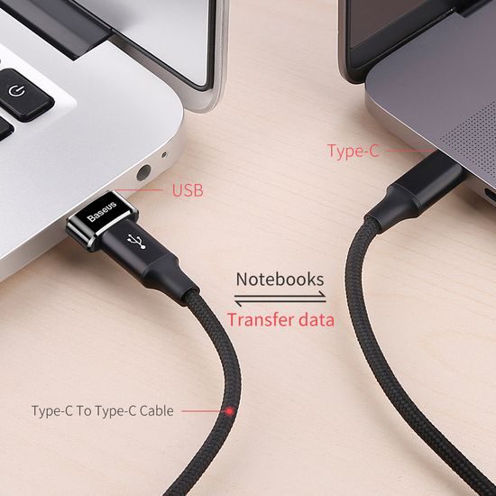 Baseus Adaptér USB-C na USB-A, 3A, černý
