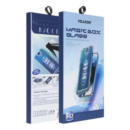 6D Pro Veason Tvrzené sklo se snadnou instalací, iPhone XS Max, černé
