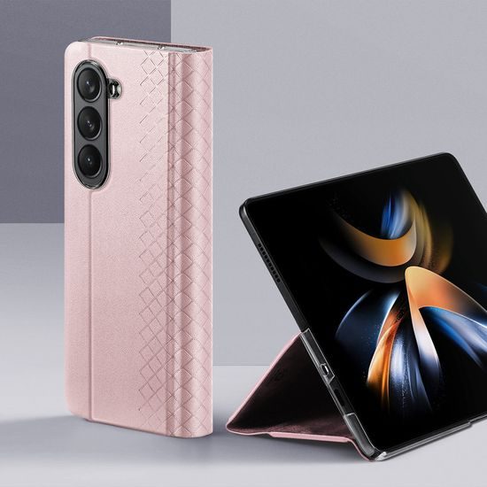 Dux Ducis Bril Wallet, Samsung Galaxy Z Fold5 5G, růžový
