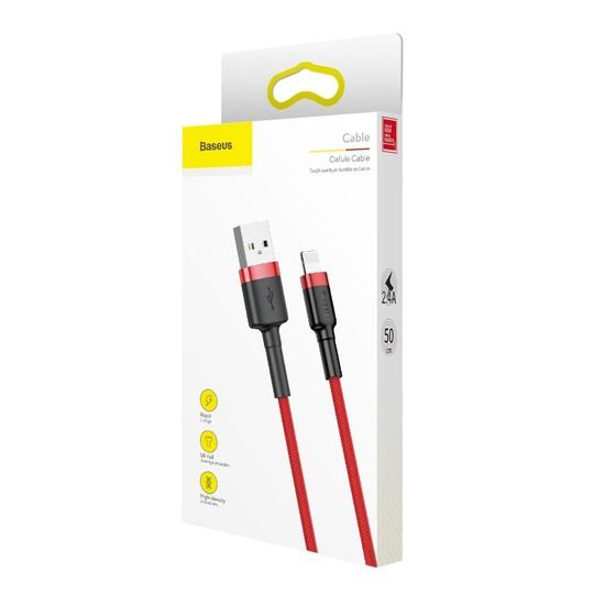 Baseus Cafule kabel Lightning, červený, 0,5 m (CALKLF-A09)