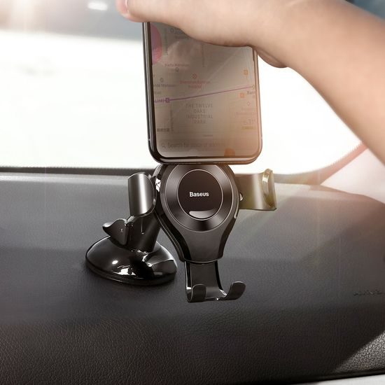 Baseus Osculum Gravity Car Mount, műszerfal szélvédő telefon tartó, fekete (SUYL-XP01)