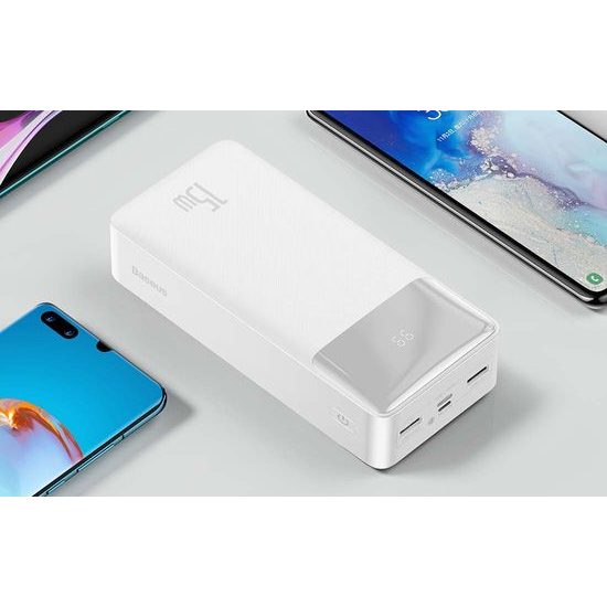 Baseus Bipow PowerBanka 30000mAh,15W, bílá