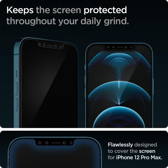 Spigen Glass.TR EZFit s aplikátorem, 2 kusy, Tvrzené sklo, iPhone 12 Pro Max
