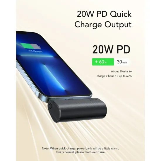 PowerBanka VEGER PlugOn, 5000mAh s integrovaným konektorem pro Lightning, PD 20W (W0556P)