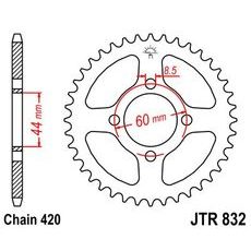 ŘETĚZOVÁ ROZETA JT JTR 832-52 52 ZUBŮ, 420