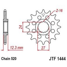 ŘETĚZOVÉ KOLEČKO JT JTF 1444-15 15 ZUBŮ, 520