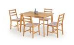 Jedálenská zostava Cordoba, stôl + 4 stoličky, svetlý dub