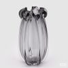 Skleněná váza Volute šedá, 37x20 cm