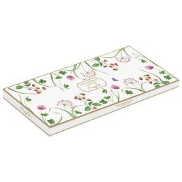 Aperitiv sada se 4 porcelánovými miskami a bambusovým tácem Meadow Flowers 29x13 cm, Easy Life