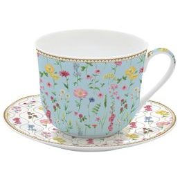 Porcelánový šálek s podšálkem na čaj 400ml Meadow Flowers, Easy Life