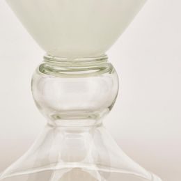 Skleněná váza Anfora bílá, 48x24 cm
