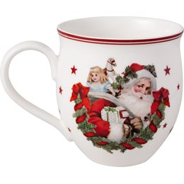 Vánoční porcelánový hrnek na čaj se sítkem a pokličkou Christmas Friends 370ml 1ks, Easy Life