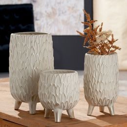 Keramická váza Manos šedá/stříbrná, 38x11x22 cm