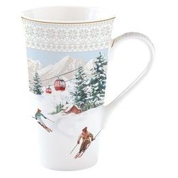 Porcelánový hrnek lyžaři 600ml Chalet, Easy Life