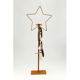 Vánoční kovový svícen ve tvaru hvězdy, 22x8x60 cm