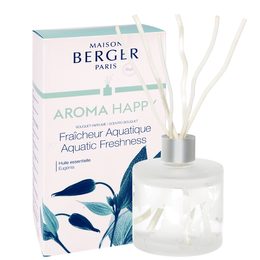 Maison Berger Paris - Difuzér s vrbovými tyčinkami Aroma Happy - Svěžest vody, 180 ml