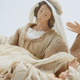 Vánoční dekorace Svatá rodina s andělem, 31x27x15 cm