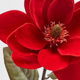 Květina magnolie červená na klip, 18cm