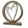 Dekorace kovové srdce na dřevěmém klínku 1ks, 5x20,5x26 cm