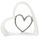 Keramická dekorace srdce bílo-stříbrné 1ks, 20-21 cm
