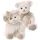 Plyšový medvídek Emma/Noah s mašlí bílý 1ks, 40 cm