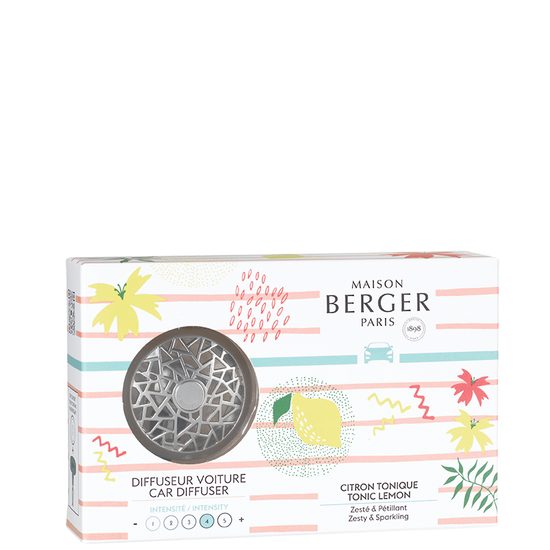 Maison Berger Paris - Vůně do auta Riviéra s náplní Citronový tonik stříbrný