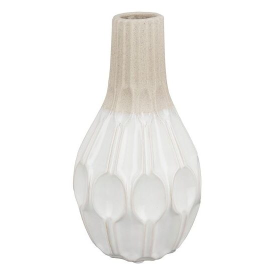Keramická váza Livorno krémovo-hnědá, 12x12x23 cm