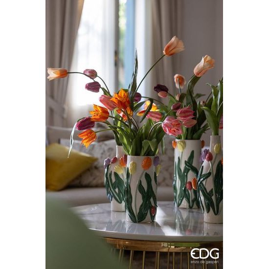 Umělá květina svazek tulipánů fialový 1ks, 48 cm