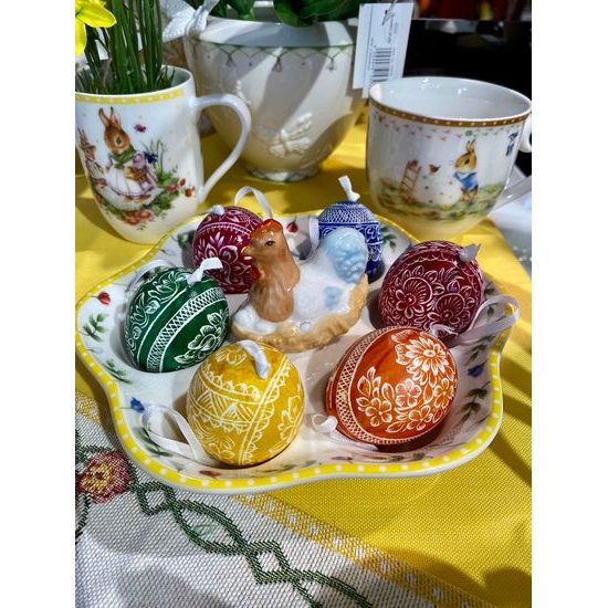Ručně malované velikonoční slepičí vejce na zavěšení, 1ks