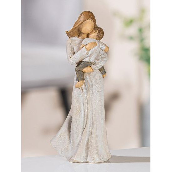 Dekorace figura matka s dítětem, 7,5x9x22 cm