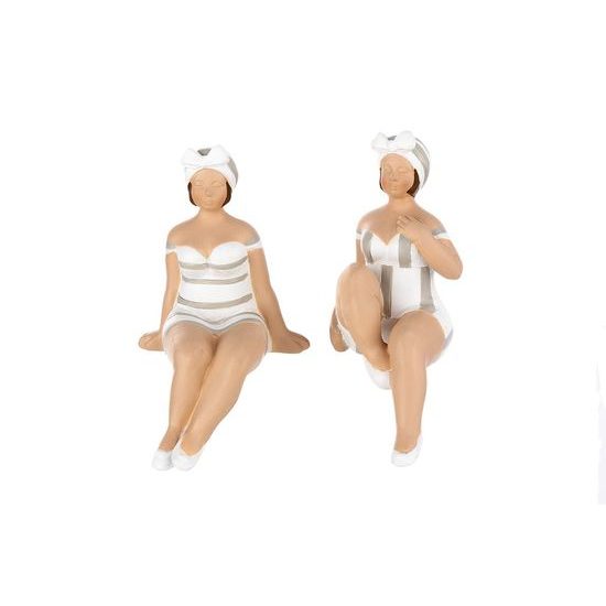 Dekorace figurka Becky v bílých plavkách 1ks, 7x7x9,5 cm