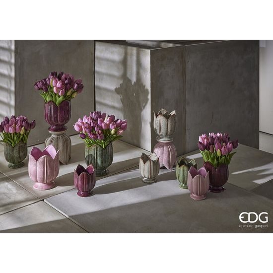 Umělá květina svazek tulipánů 5ks růžový/fialový 1ks, 26 cm