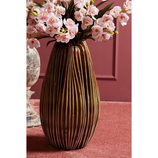 Keramická váza AGLIO hnědá, 58x34 cm