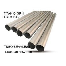 TITANIUM SEAMLESS GR.1 TUBE AISI TIG GPR TU.T.2 BRUSHED STAINLESS STEEL L.100CM D.35MM X 1MM