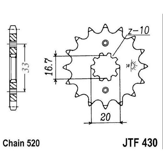 REŤAZOVÉ KOLIEČKO JT JTF 430-13 13T, 520