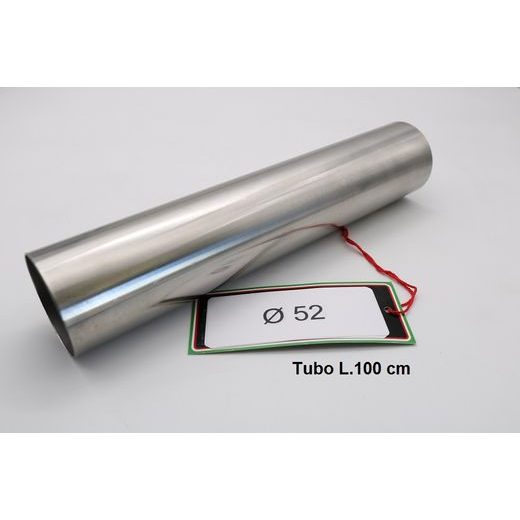 INOX TUBE AII 304 TIG GPR ES.203 BRUSHED STAINLESS STEEL L.100CM D.52MM X 1MM