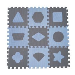 BabyDan Pěnová hrací podložka puzzle Geometrické tvary Blue 90x90 cm