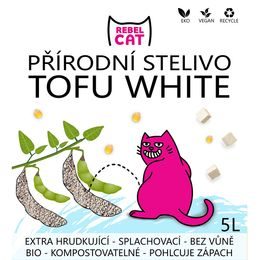 Rebel Cat přírodní stelivo hrudkující Tofu White 5l