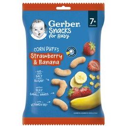 GERBER Snacks kukuřičné křupky jahoda a banán 28 g