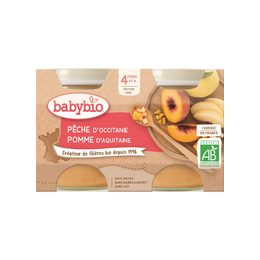 BABYBIO broskev jablko 2x130 g