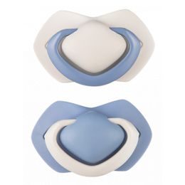 Canpol babies set symetrických silikonových dudlíků 18m+ PURE COLOR modrý