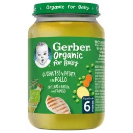 Gerber Organic dětský příkrm hrášek s bramborami a kuřecím masem 190g