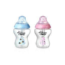 Tommee Tippee kojenecká láhev s obrázky C2N,2ks,260ml,0+m