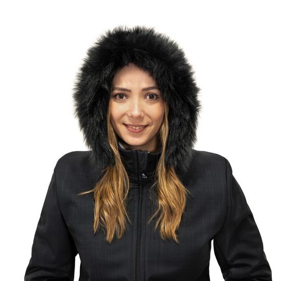 ESITO Dámský zimní softshellový kabát s beránkem Black