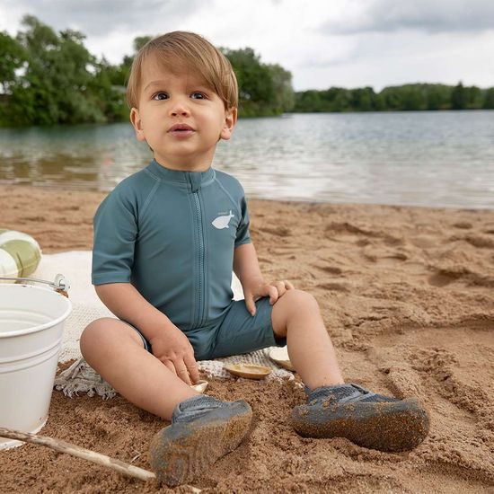 Lässig Splash Short Sleeve Sunsuit whale blue