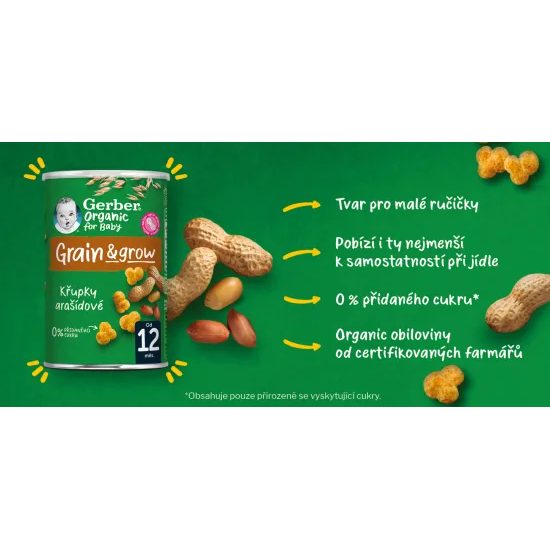 Gerber Organic křupky arašídové 35g