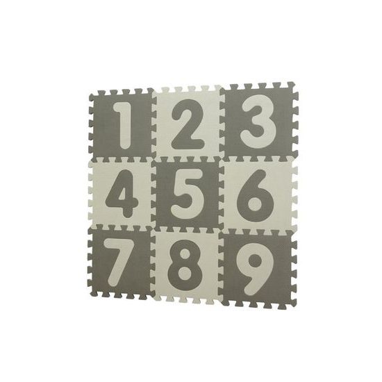 BabyDan hrací podložka puzzle Grey s čísly 90x90 cm