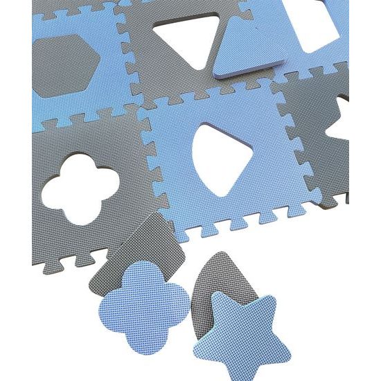 BabyDan Pěnová hrací podložka puzzle Geometrické tvary Blue 90x90 cm