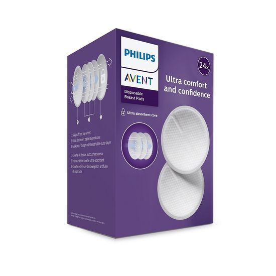 Philips AVENT Chránič bradavek - medium 2 ks + ster.krabička + Prsní vložky jednorázové 24 ks